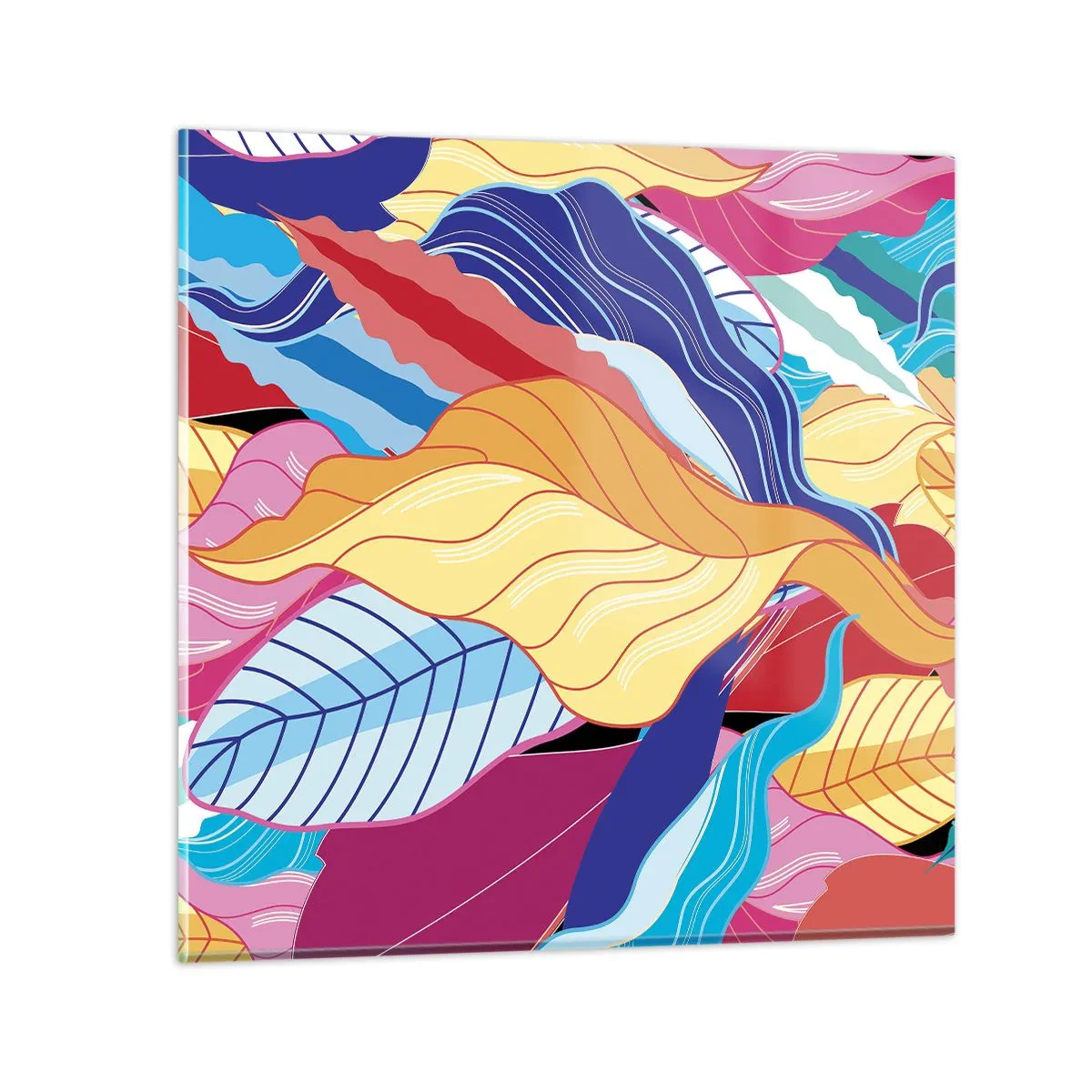 Billede på glas - Et farverigt rod - 40x40 cm