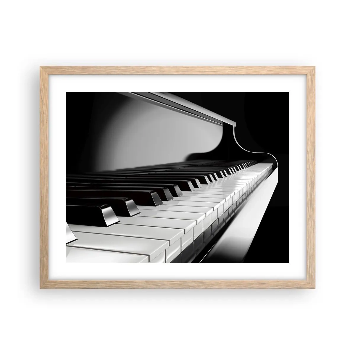 Plakat i ramme af lyst egetræ - Harmoni af former og farver - 50x40 cm