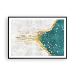 Plakat i sort ramme - Gyldent tidevand - 100x70 cm
