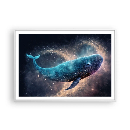 Plakat i hvid ramme - Der findes en verden... - 100x70 cm