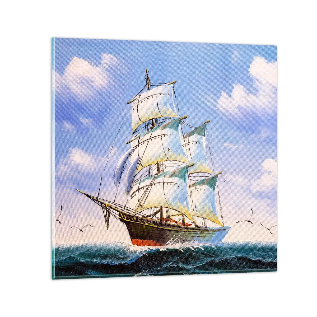 Billede på glas - Stolt med vinden - 60x60 cm