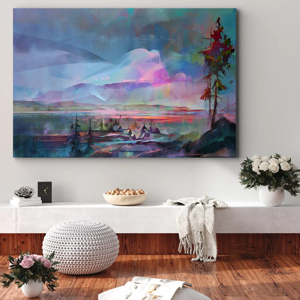 Lærredstryk - Billede på lærred - Under en venlig himmel - 70x50 cm