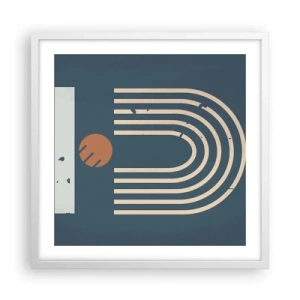 Plakat i hvid ramme - Geometri på granatæble - 50x50 cm