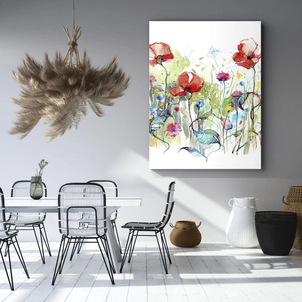 Lærredstryk - Billede på lærred - En blomstrende eng i maj - 50x70 cm