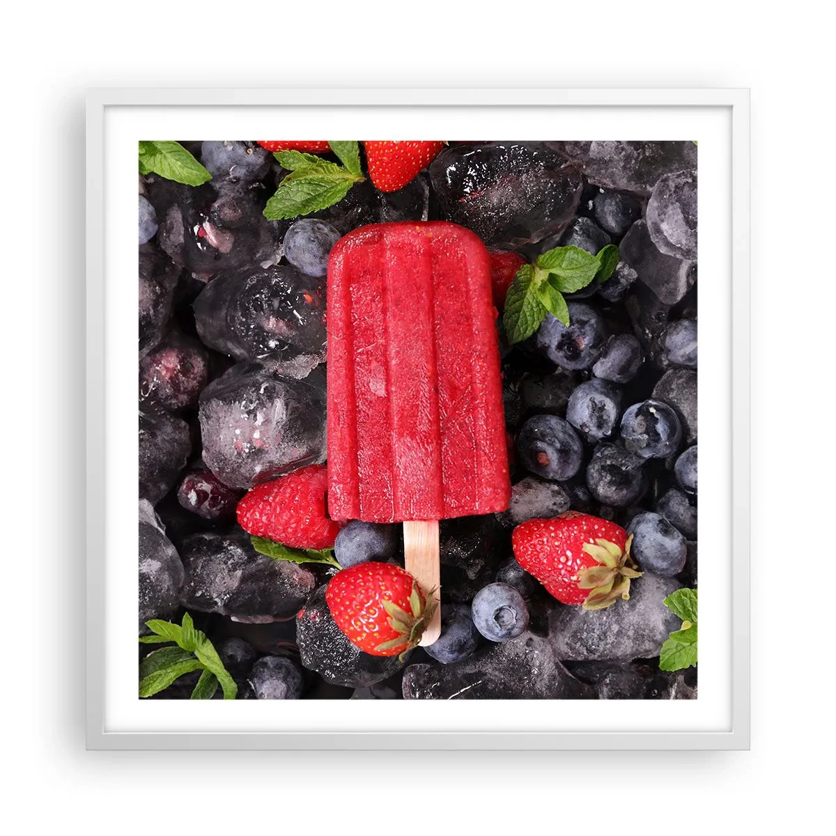 Plakat i hvid ramme - En smag af varm sommer - 60x60 cm