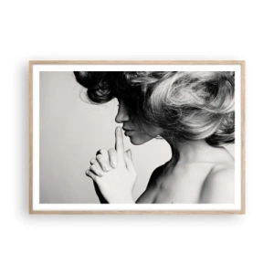 Plakat i ramme af lyst egetræ - Lyt til sig selv - 100x70 cm