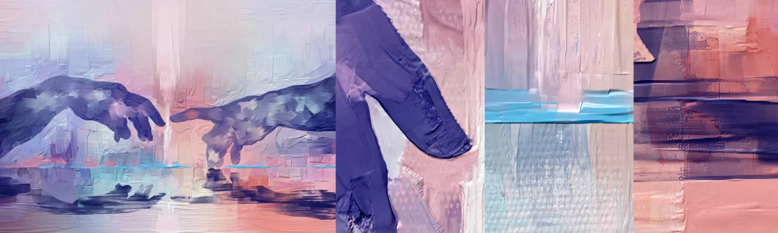 Fototapet Prøve Standard Eco - Den guddommelige gnist af liv - Hænder, Michelangelo, Stykke - 100x30 cm