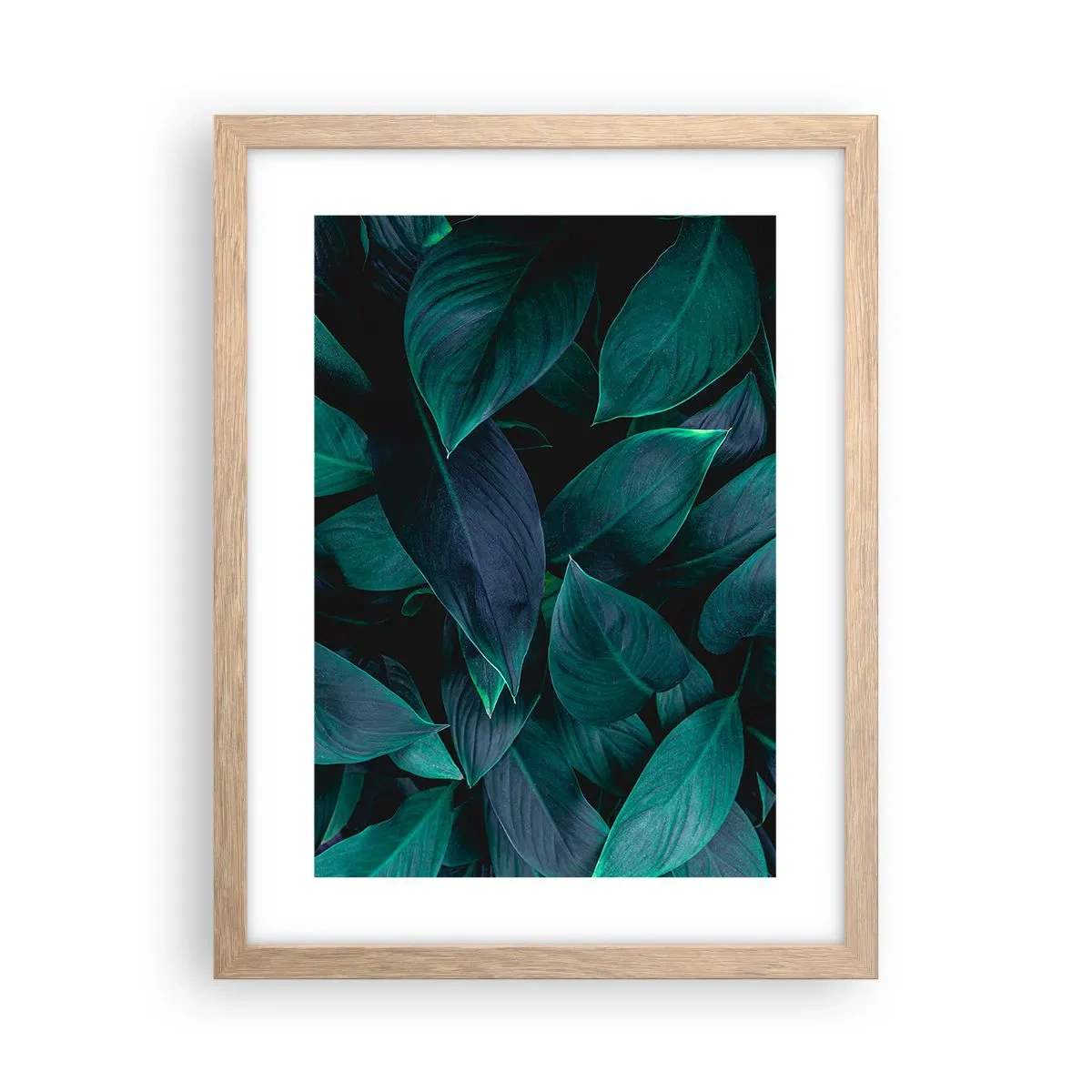 Plakat i ramme af lyst egetræ - Grønt i sig selv - 30x40 cm
