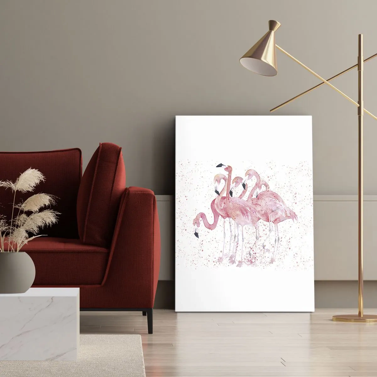 Lærredstryk - Billede på lærred - Lyserød ansambl - 55x100 cm