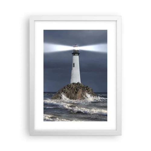 Plakat i hvid ramme - Her...her...her! - 30x40 cm
