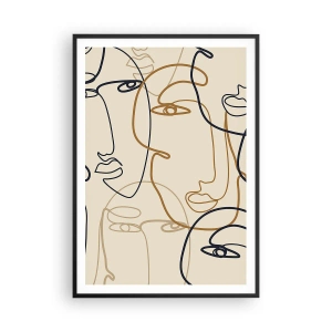 Plakat i sort ramme - Portræt ganget med hinanden - 70x100 cm