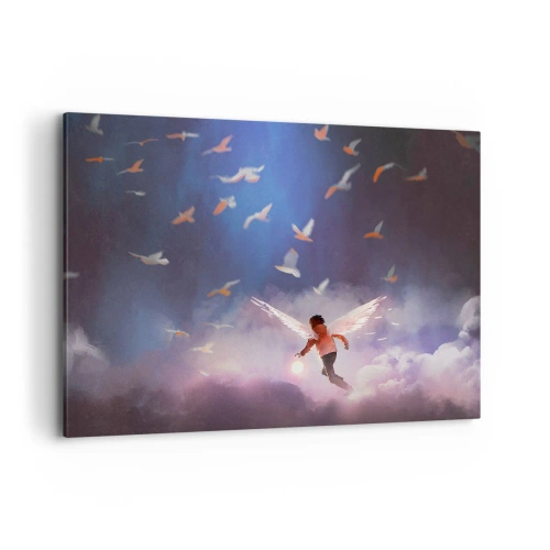 Lærredstryk - Billede på lærred - Det kræver fantasi og mod - 100x70 cm