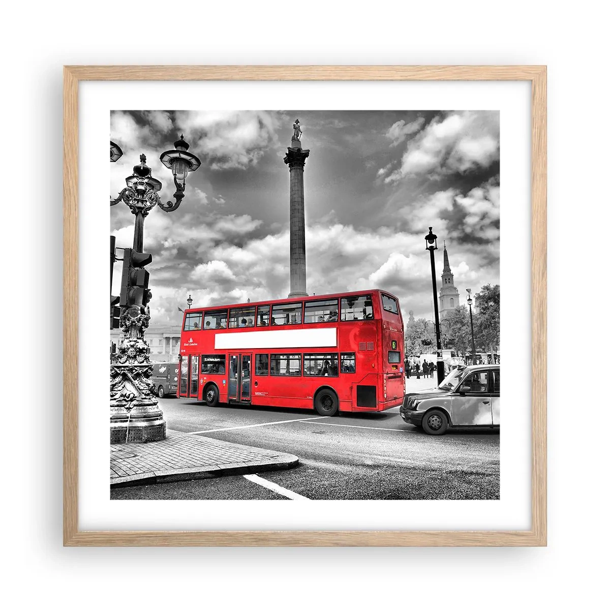 Plakat i ramme af lyst egetræ - Byens sande livsnerve - 50x50 cm