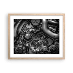 Plakat i ramme af lyst egetræ - Mekanikkens poesi - 50x40 cm