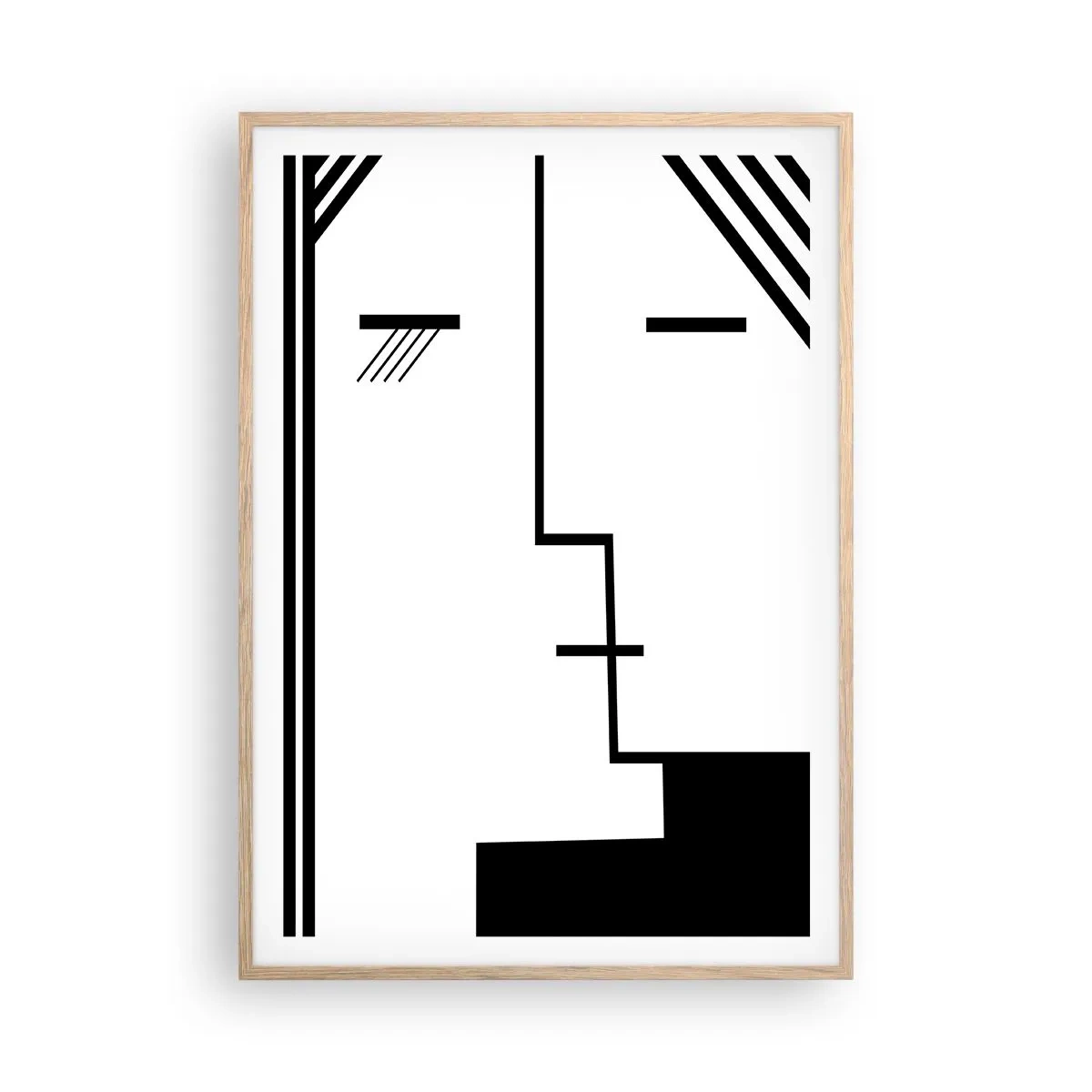 Plakat i ramme af lyst egetræ - Bare et kys - 70x100 cm