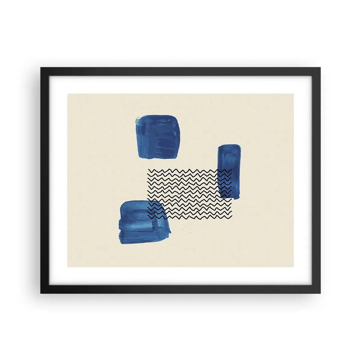 Plakat i sort ramme - Abstrakt kvartet - 50x40 cm