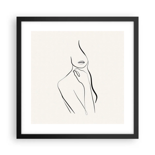 Plakat i sort ramme - Bølge af melankoli - 40x40 cm