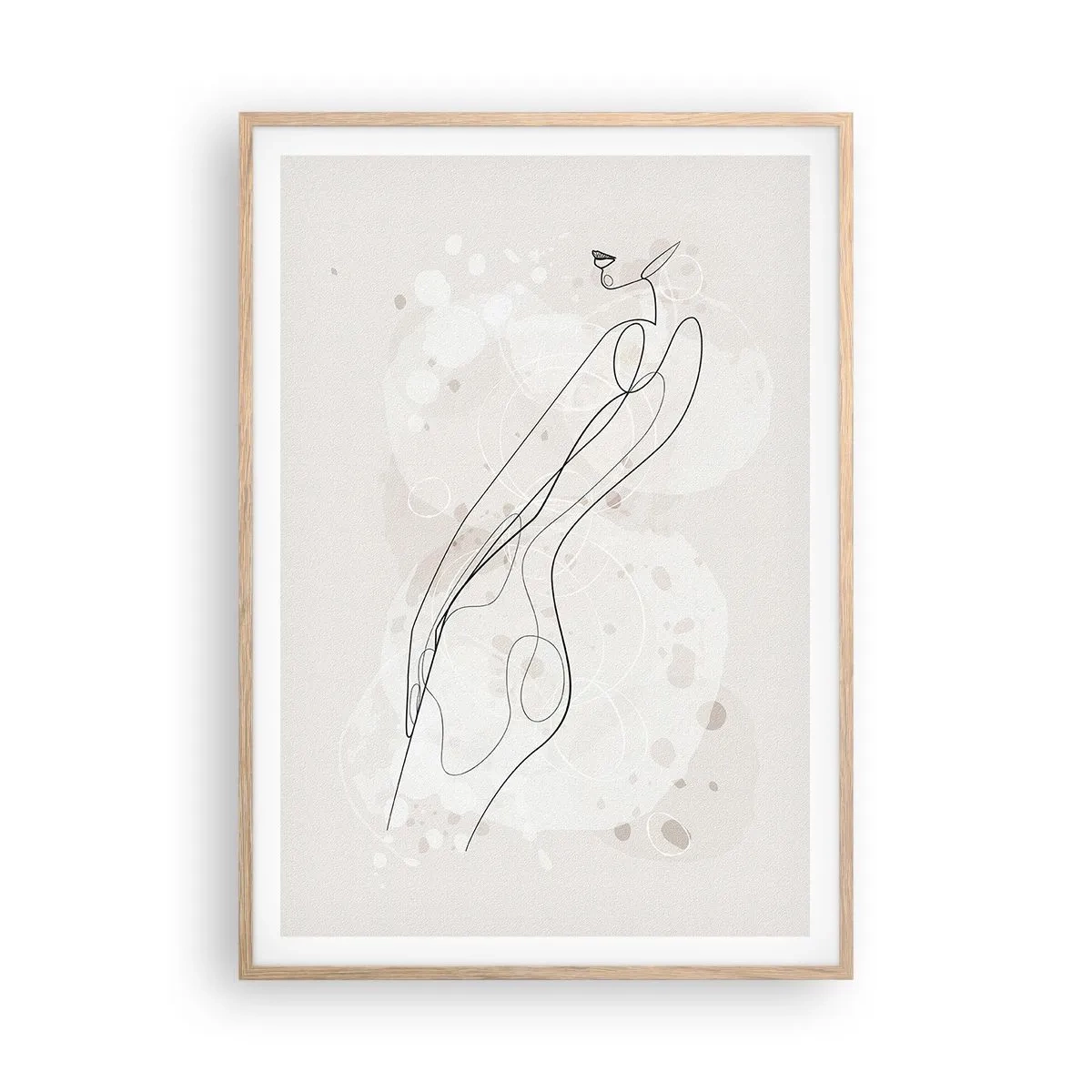 Plakat i ramme af lyst egetræ - At forvilde sig med blikket - 70x100 cm