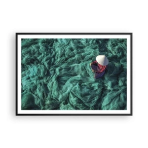 Plakat i sort ramme - I et hav af lys - 100x70 cm