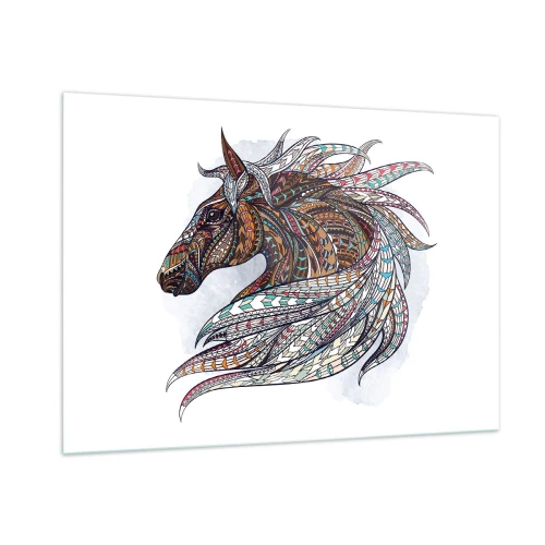 Billede på glas - Den keltiske krigers hest - 100x70 cm