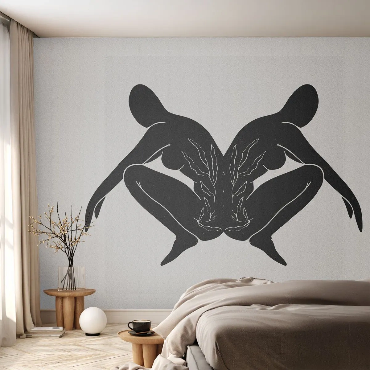 Fototapet Selvklæbende Deluxe Sticker - En delt sjæl - Mennesker, Minimalistisk, Tvillinger - 100x70 cm