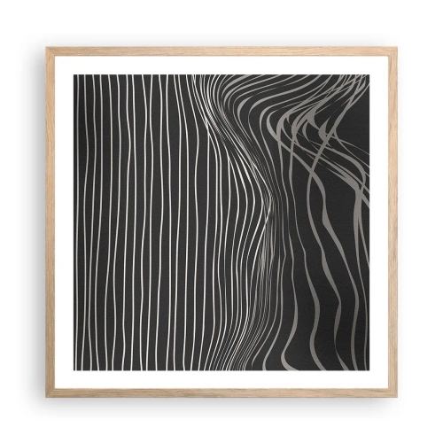 Plakat i ramme af lyst egetræ - Rytme og accent - 60x60 cm