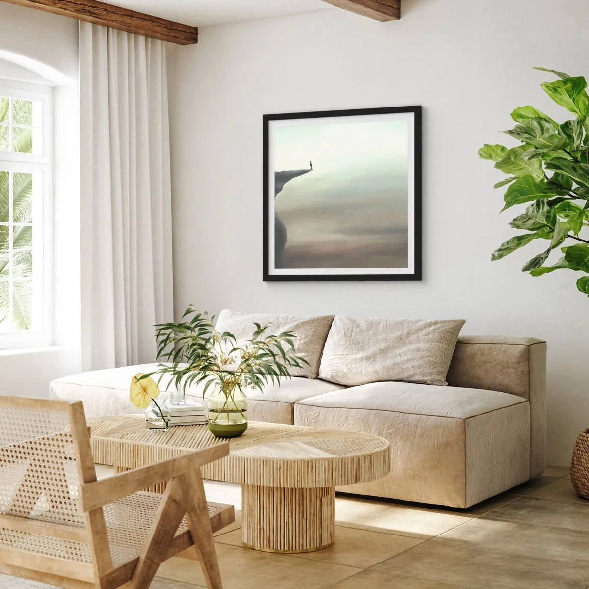 Plakat i sort ramme - Opad, selvfølgelig! - 60x60 cm