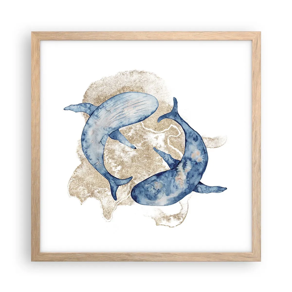 Plakat i ramme af lyst egetræ - Venskab eller kærlighed? - 40x40 cm