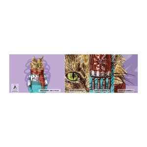 Prøve Fototapet Premium Sand - En kat ikke kun i sko - Abstraktion, Kat, Uld sweater - 100x30 cm