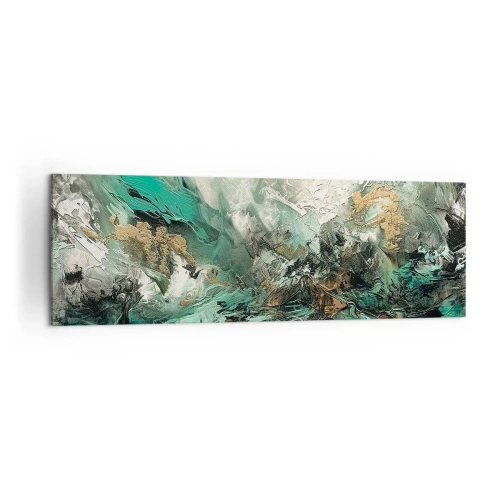 Lærredstryk - Billede på lærred - Smaragdsort byld - 160x50 cm