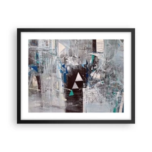 Plakat i sort ramme - Overordnet rækkefølge af trekanter - 50x40 cm