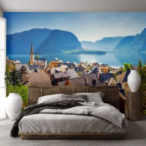 Fototapet Selvklæbende Deluxe Sticker - Det kunne ikke være mere malerisk - Landskab, By, Østrig - 400x280 cm