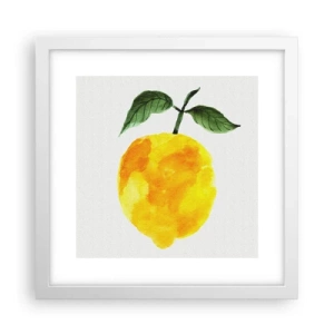 Plakat i hvid ramme - Hvordan man kender smagen af solen - 30x30 cm