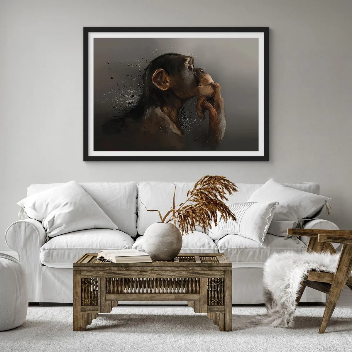 Plakat i sort ramme - Helt sikkert en tænker - 40x30 cm