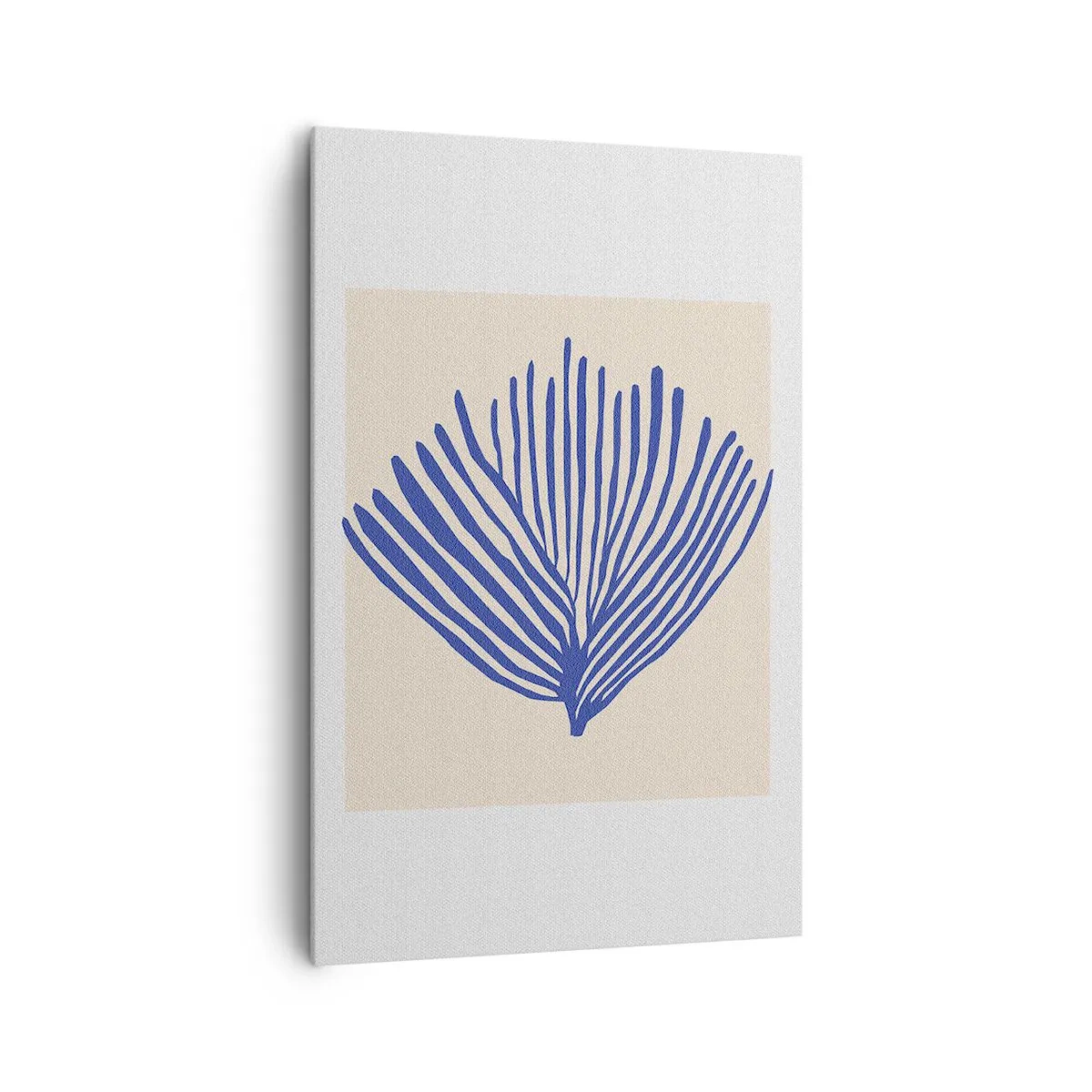 Lærredstryk - Billede på lærred - Blå vifte - 80x120 cm