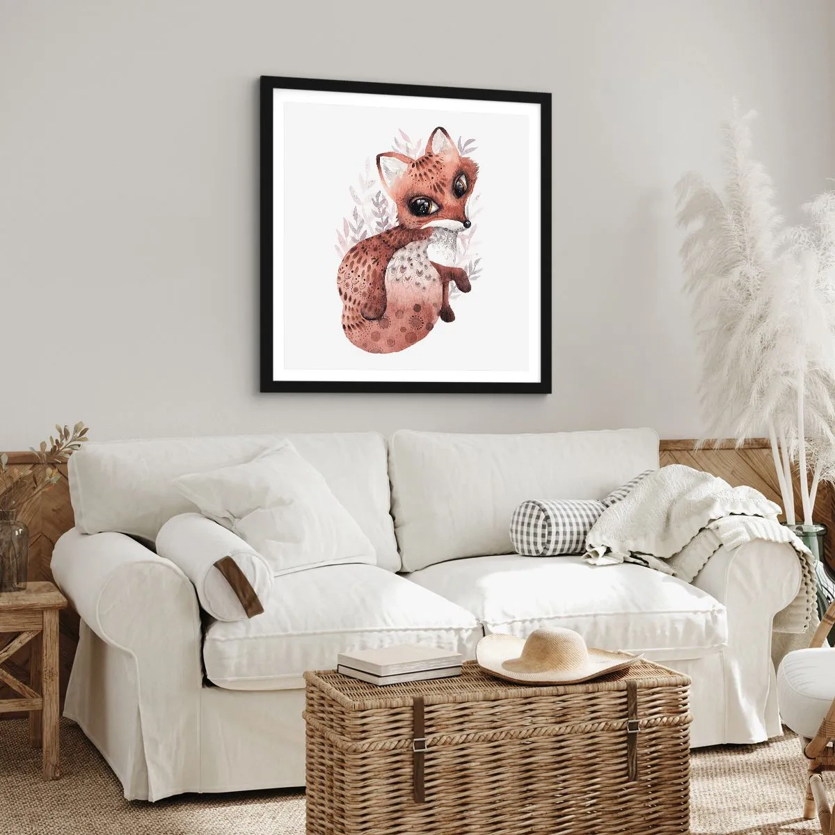 Plakat i sort ramme - Kun kærlighed - 40x40 cm