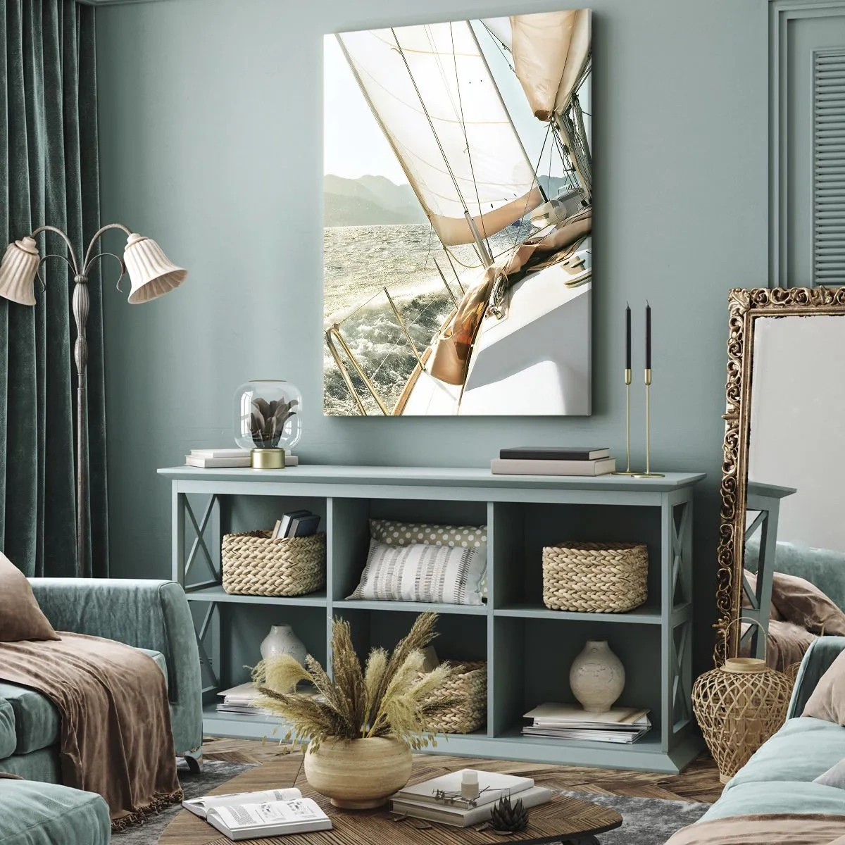 Lærredstryk - Billede på lærred - Under fulde sejl - 50x70 cm