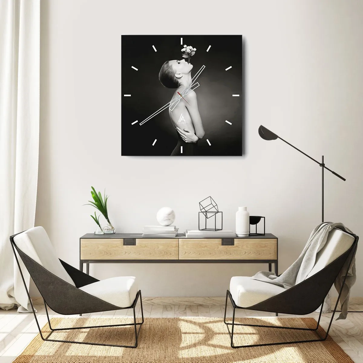 Vægur, Uret - Excentrisk elegance - 30x30 cm