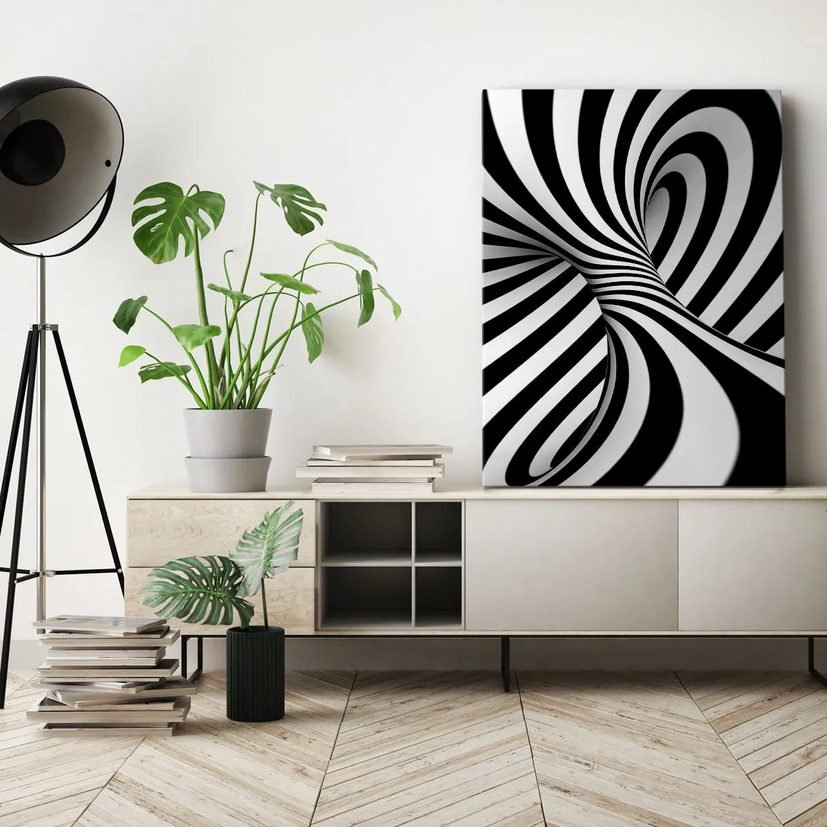 Lærredstryk - Billede på lærred - Sammensætning: dansende rum - 45x80 cm