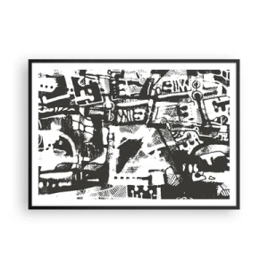 Plakat i sort ramme - Orden eller kaos? - 100x70 cm