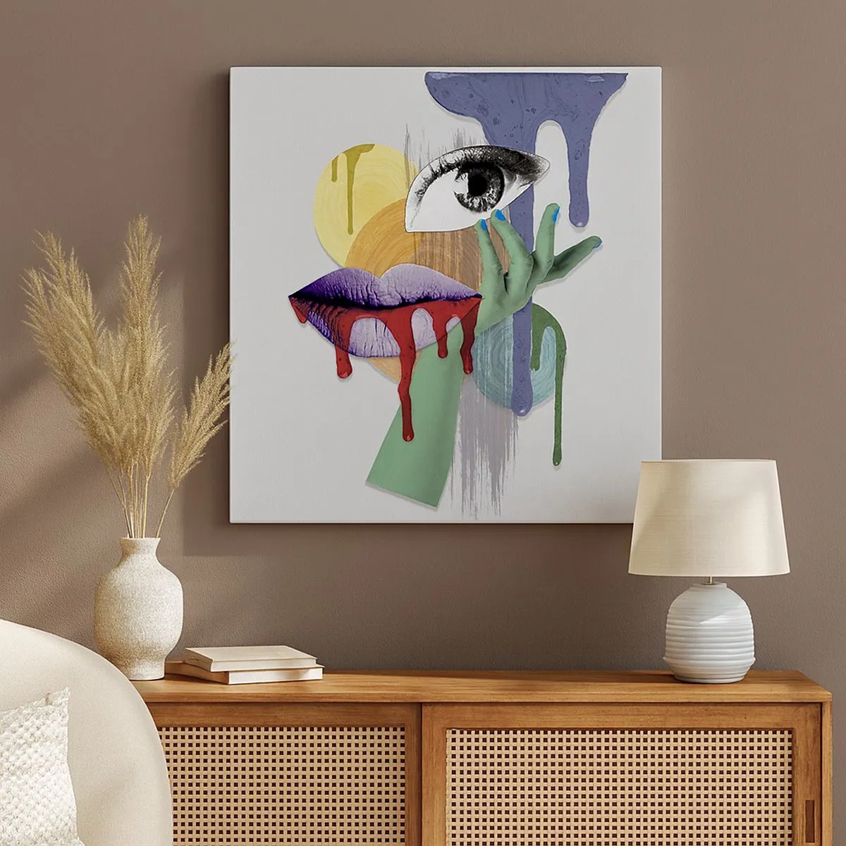 Lærredstryk - Billede på lærred - Dekonstrueret portræt - 30x30 cm