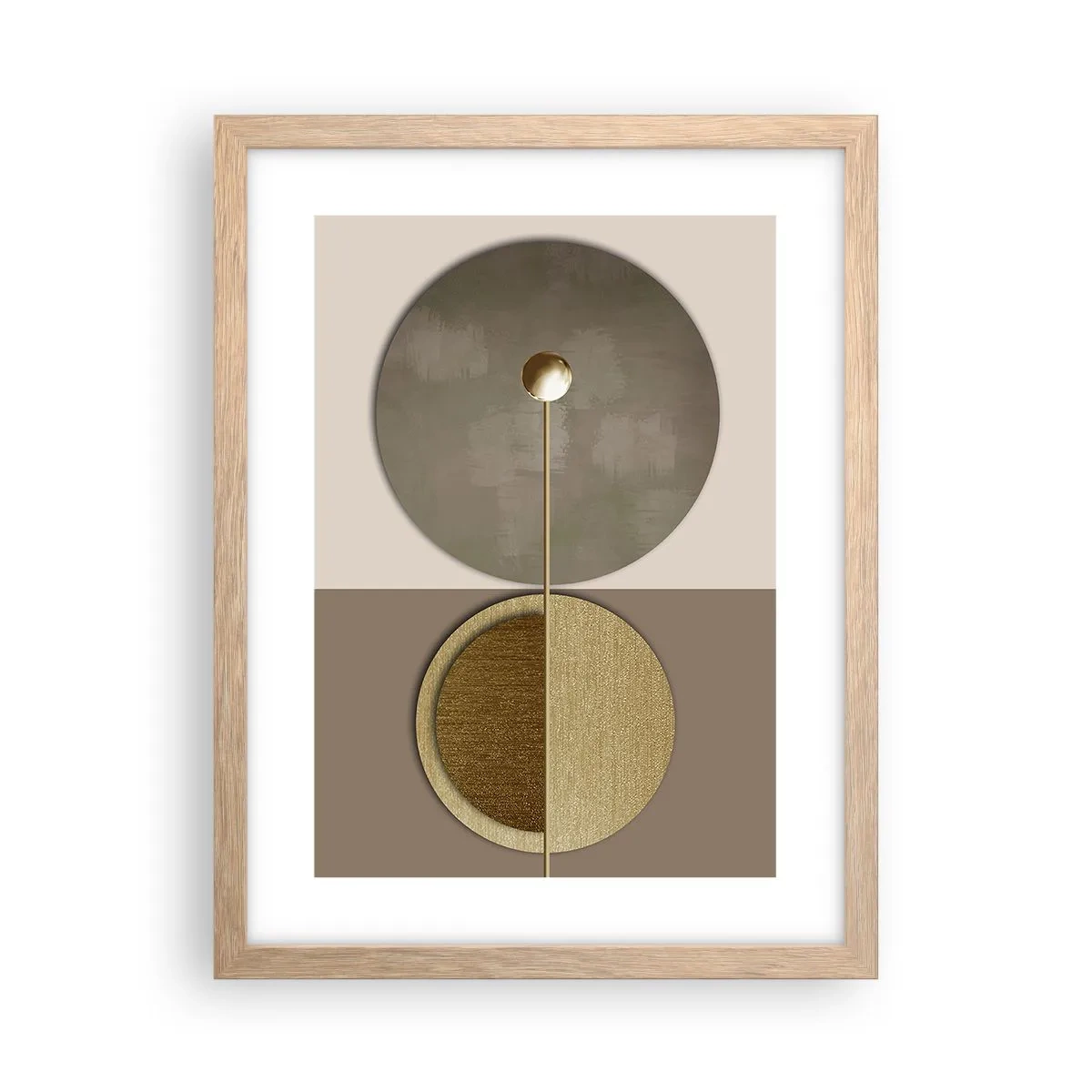 Plakat i ramme af lyst egetræ - Perfekt balance - 30x40 cm
