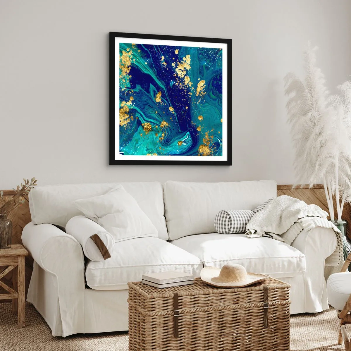Plakat i sort ramme - Solblade  - 30x30 cm