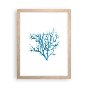 Plakat i ramme af lyst egetræ - Marint filigran - 30x40 cm