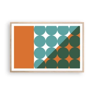 Plakat i ramme af lyst egetræ - Op og over - 91x61 cm