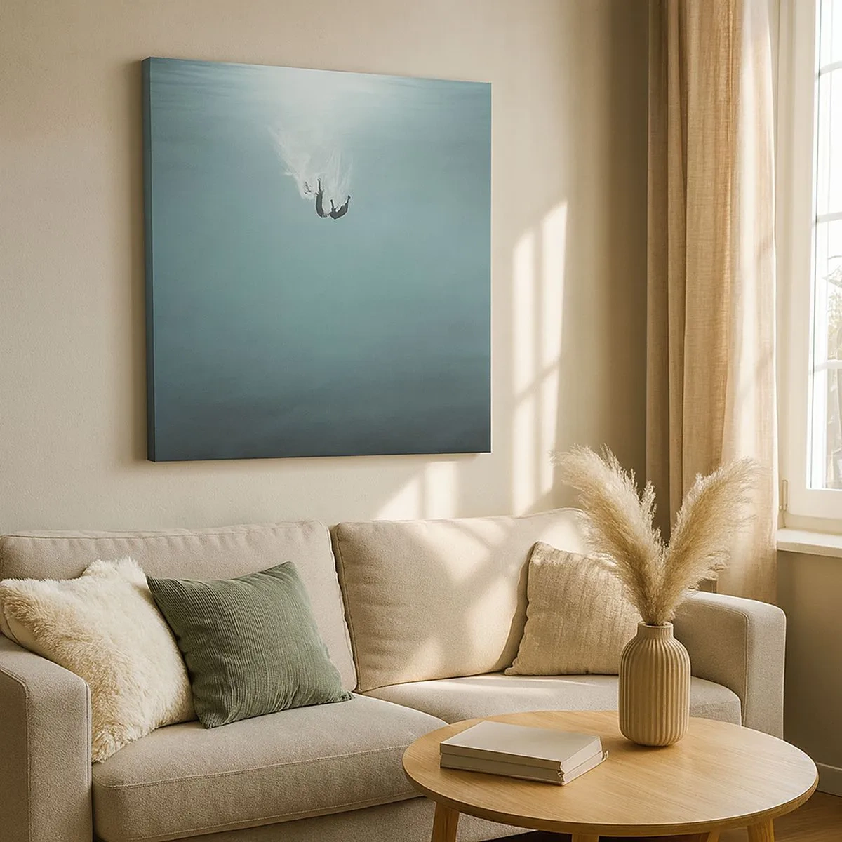 Lærredstryk - Billede på lærred - I havets favntag - 30x30 cm