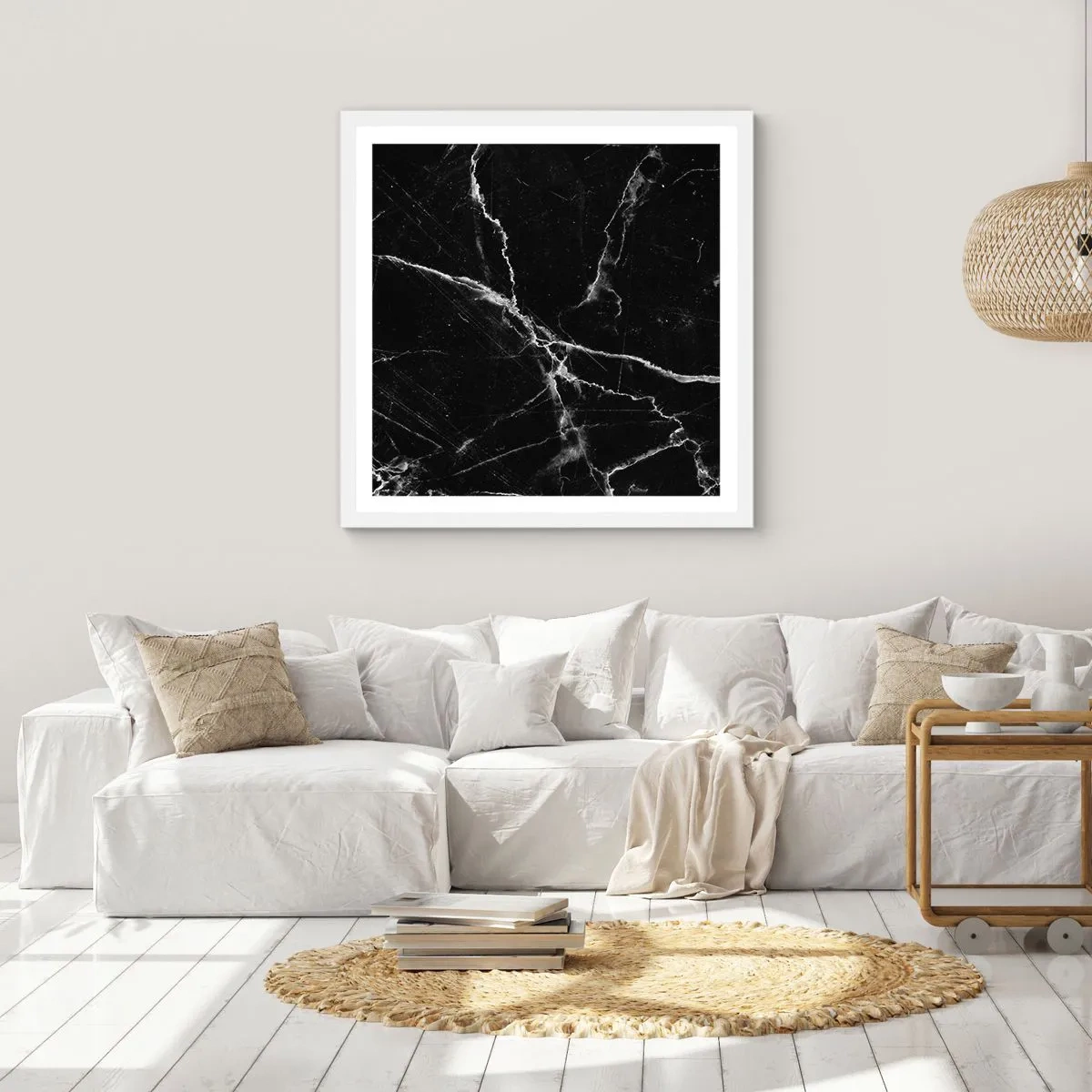 Plakat i hvid ramme - Stenens hemmelige liv - 50x50 cm