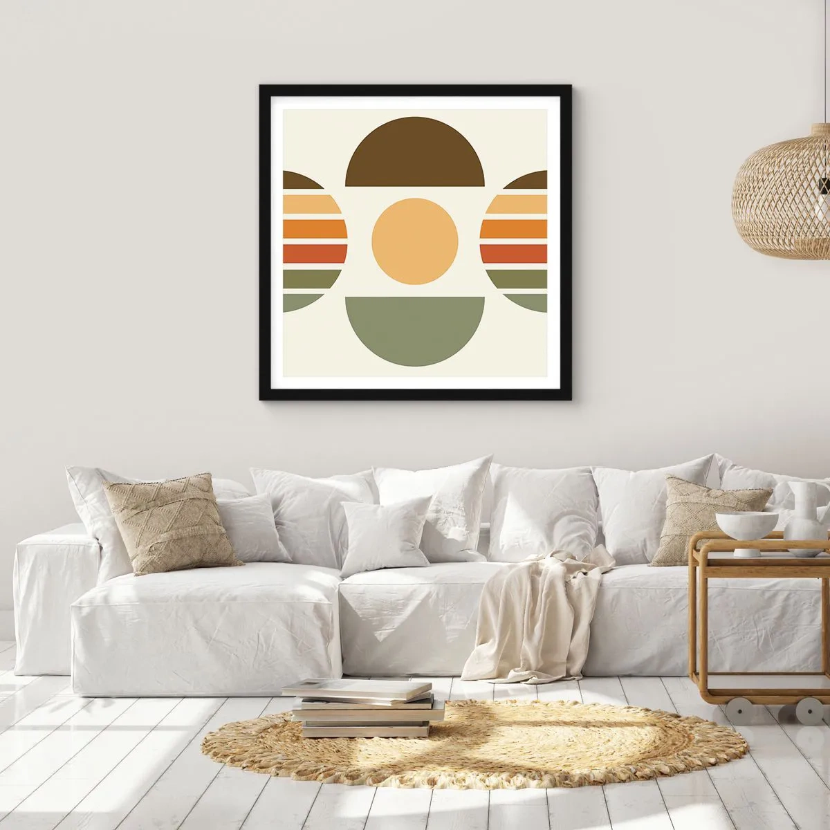 Plakat i sort ramme - I jordfarver - 60x60 cm