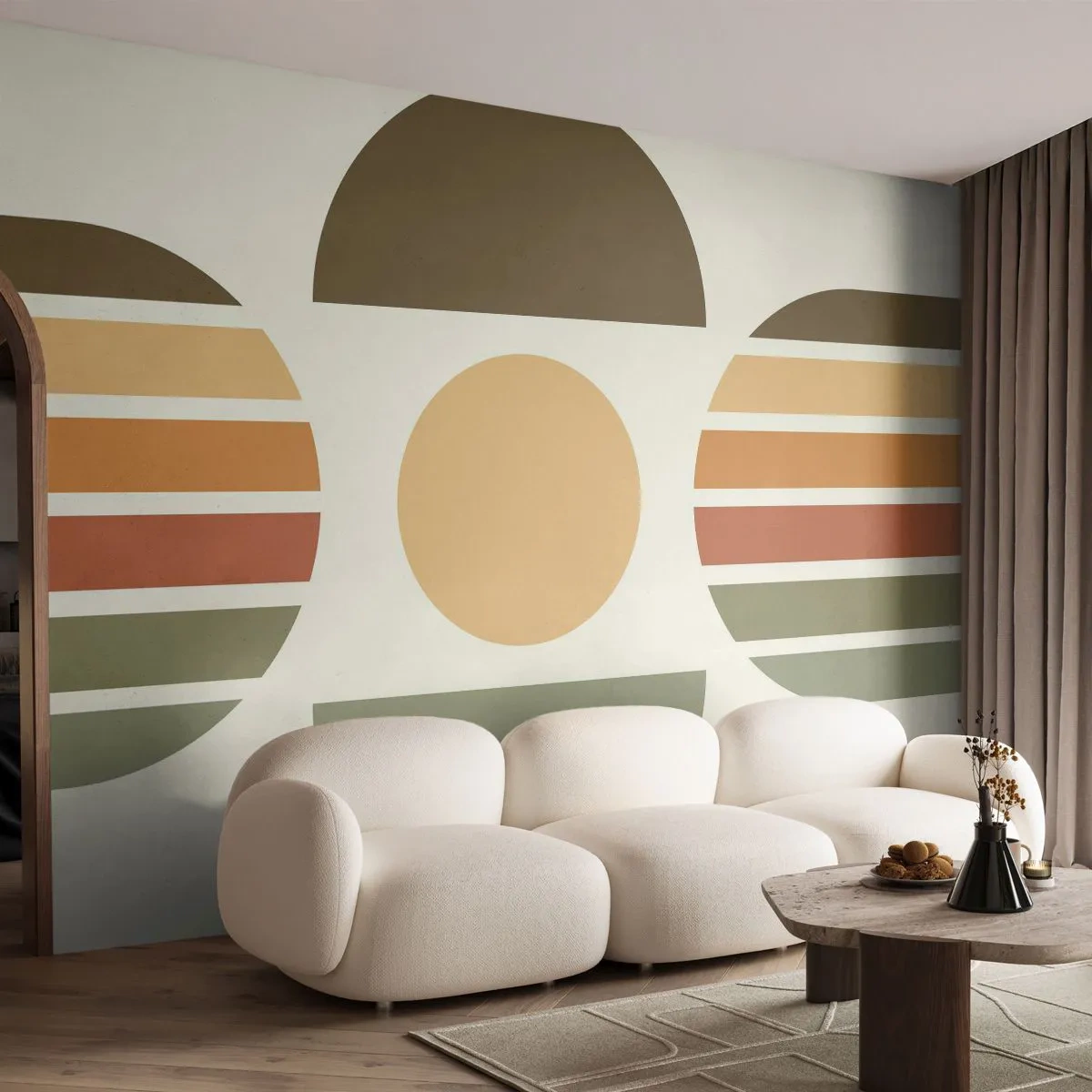Fototapet Standard Eco - I jordfarver - Abstraktion, Stykke, Grafik - 400x280 cm