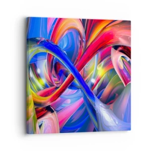 Lærredstryk - Billede på lærred - En dans af farver - 30x30 cm